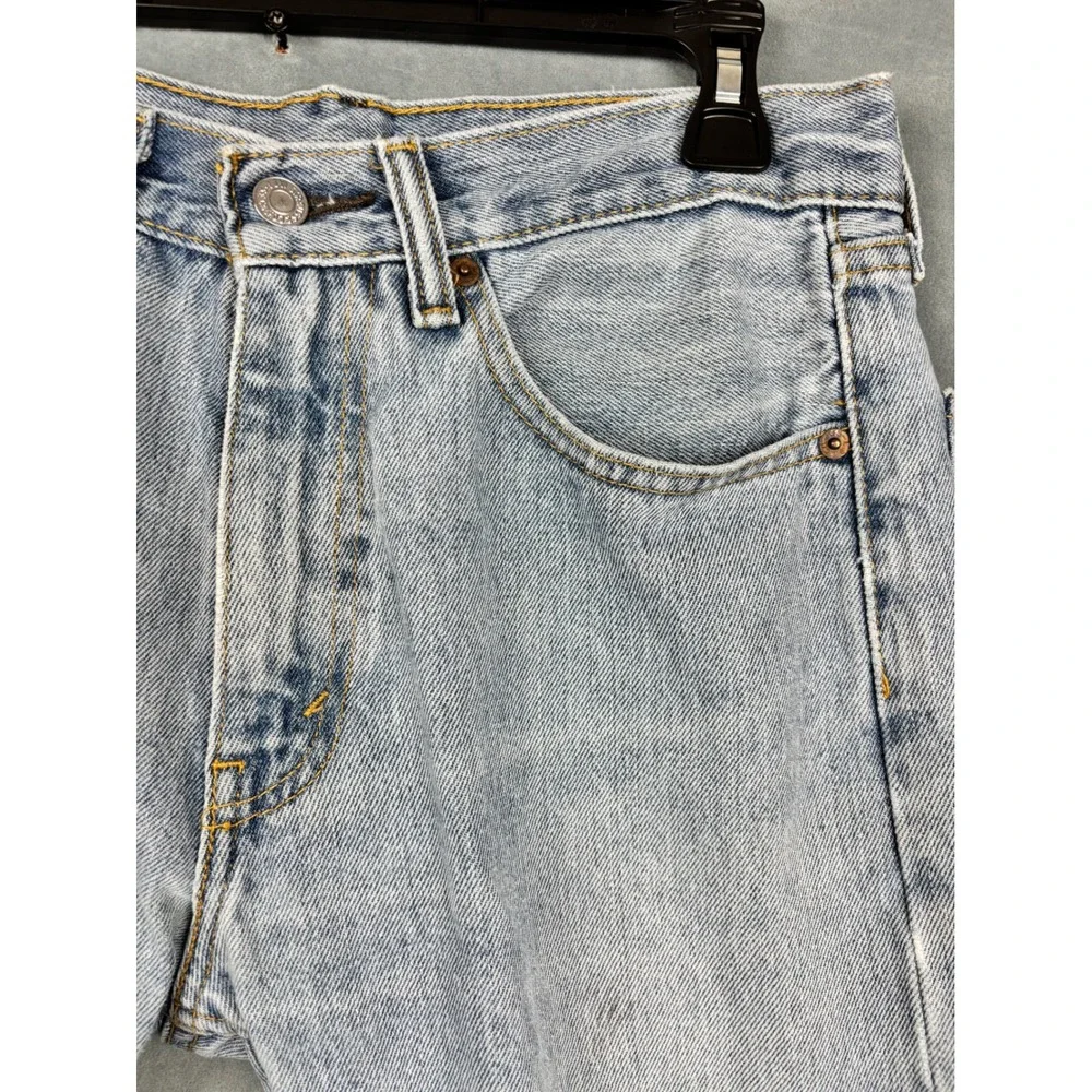 Levis 505 Regular Fit Straight Leg Jeans Light Wash Denim Blue W31 L30